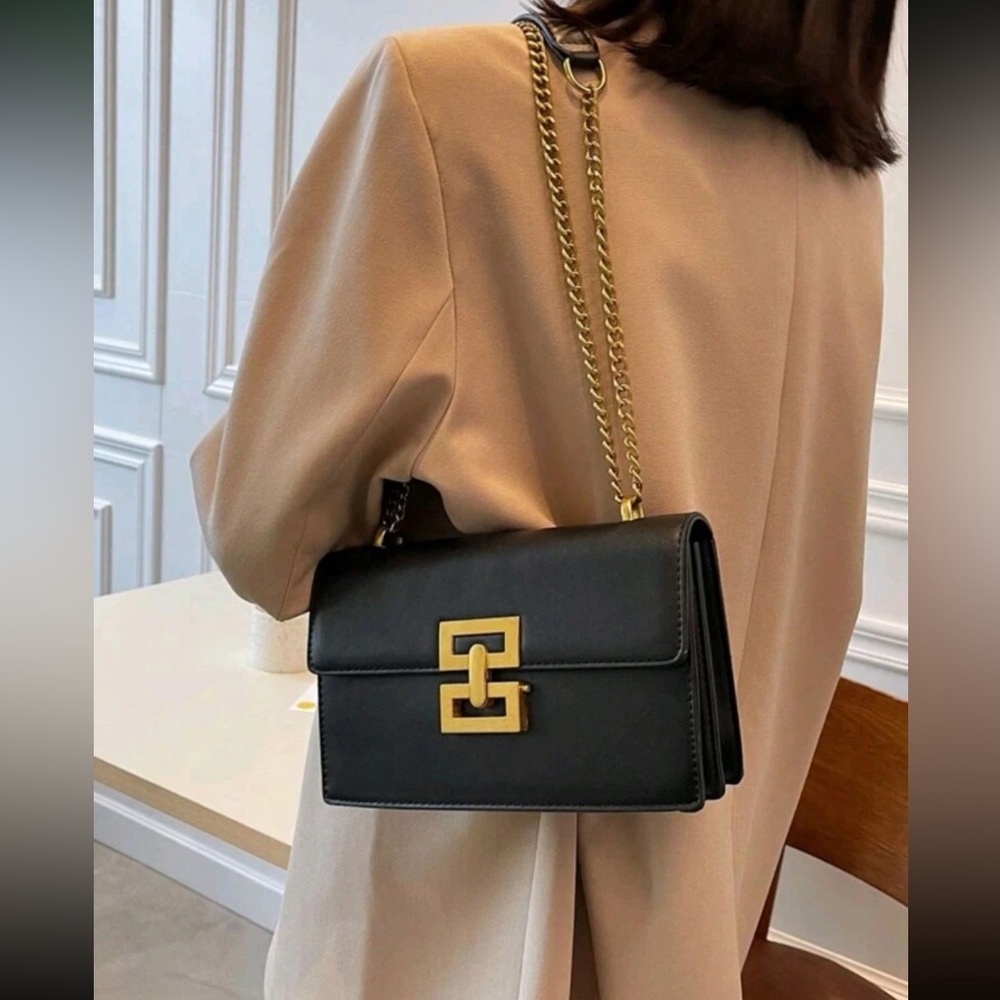 oho vegan leather gold buckle crossbody shoulder bag